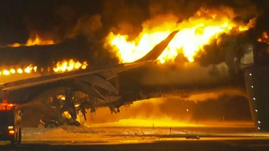 Japanese Plane on fire