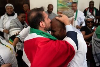 Palestinians celebrating