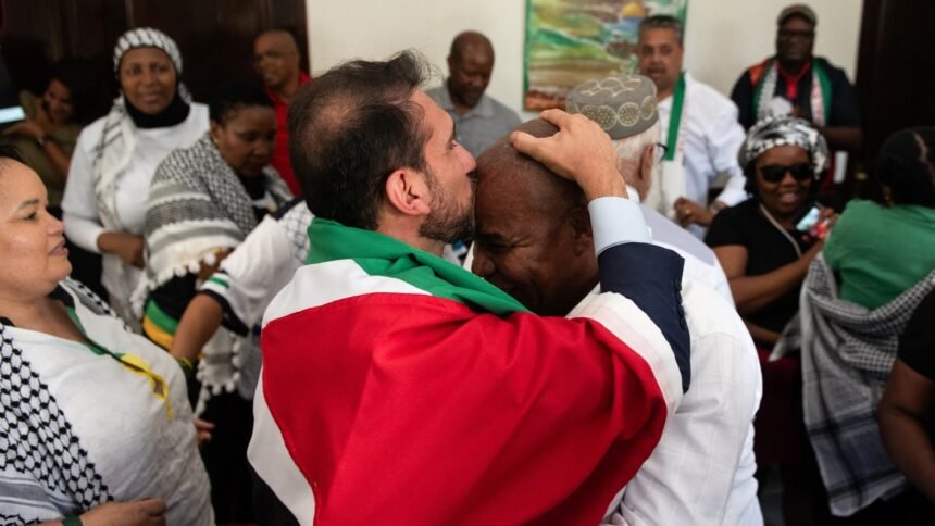 Palestinians celebrating