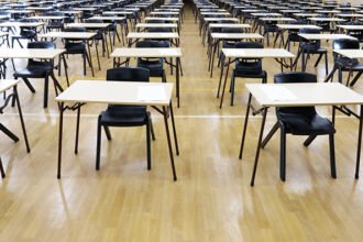 Hall with chairs and desks