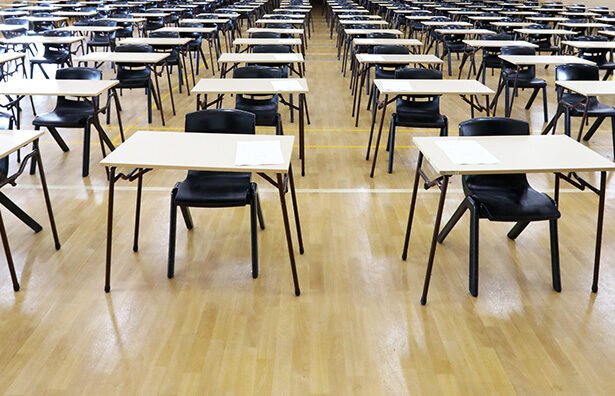 Hall with chairs and desks