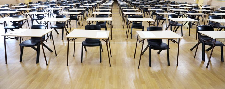 Hall with chairs and desks