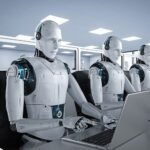 Robots working in the office