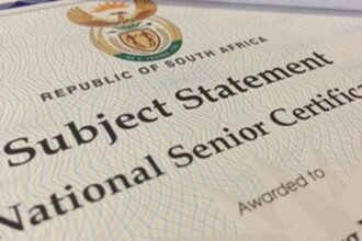 Cropped South African matric certificate