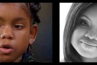Two picture of Hydeia Broadbent, one when she was young and one when she was old